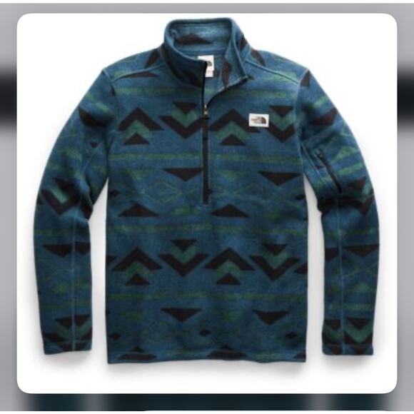 THE NORTH FACE Gordon Lyons Quarter-zip Pullover Fleece Aztec Retro Men’s Large - Picture 1 of 8
